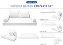 STYLE 1 - QUEEN SIZE Daybed Mattress Cushion Pillow Covers Inserts COMPLETE SET