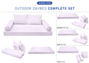 STYLE 1 - QUEEN SIZE Daybed Mattress Cushion Pillow Covers Inserts COMPLETE SET