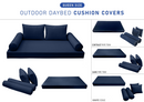 STYLE 1 - Mattress & Pillow Bolster Cushion for Outdoor Indoor Daybed Porch Swing Bed Queen Size | COVERS ONLY |