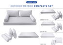 STYLE 2 - QUEEN SIZE Daybed Mattress Cushion Pillow Covers Inserts COMPLETE SET