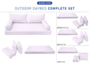 STYLE 2 - QUEEN SIZE Daybed Mattress Cushion Pillow Covers Inserts COMPLETE SET