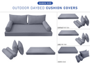 STYLE 2 - Mattress & Pillow Bolster Cushion for Outdoor Indoor Daybed Porch Swing Bed Queen Size | COVERS ONLY |