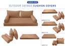 STYLE 2 - Mattress & Pillow Bolster Cushion for Outdoor Indoor Daybed Porch Swing Bed Queen Size | COVERS ONLY |