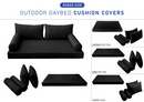 STYLE 2 - Mattress & Pillow Bolster Cushion for Outdoor Indoor Daybed Porch Swing Bed Queen Size | COVERS ONLY |