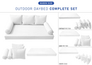 STYLE 3 - QUEEN SIZE Daybed Mattress Cushion Pillow Covers Inserts COMPLETE SET