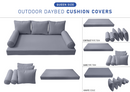 STYLE 3 - Mattress & Pillow Bolster Cushion for Outdoor Indoor Daybed Porch Swing Bed Queen Size | COVERS ONLY |