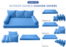STYLE 3 - Mattress & Pillow Bolster Cushion for Outdoor Indoor Daybed Porch Swing Bed Queen Size | COVERS ONLY |