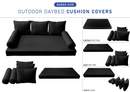 STYLE 3 - Mattress & Pillow Bolster Cushion for Outdoor Indoor Daybed Porch Swing Bed Queen Size | COVERS ONLY |