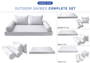 STYLE 4 - QUEEN SIZE Daybed Mattress Cushion Pillow Covers Inserts COMPLETE SET