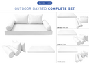 STYLE 4 - QUEEN SIZE Daybed Mattress Cushion Pillow Covers Inserts COMPLETE SET
