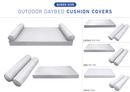 STYLE 5 - Mattress & Bolster Pillow for Outdoor Indoor Daybed Porch Swing Bed Queen Size | COVERS ONLY |