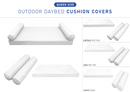 STYLE 5 - Mattress & Bolster Pillow for Outdoor Indoor Daybed Porch Swing Bed Queen Size | COVERS ONLY |
