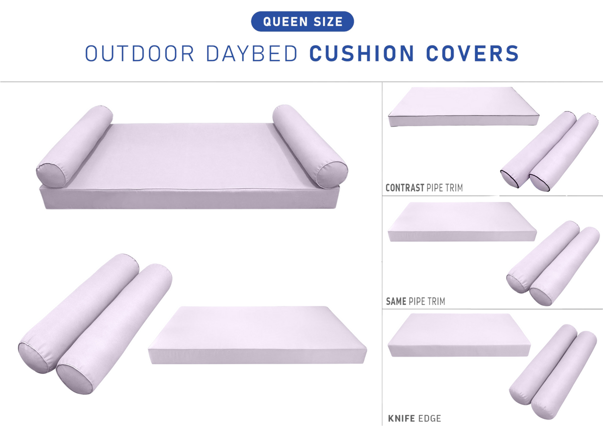 STYLE 5 - Mattress & Bolster Pillow for Outdoor Indoor Daybed Porch Swing Bed Queen Size | COVERS ONLY |