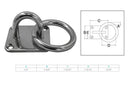 Stainless Steel 304 Square Swivel Pad Eye Plate W Ring 1/4" Welded Formed Marine Boat Rigging