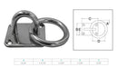 Stainless Steel 304 Square Pad Eye Plate W Ring 3/16" Welded Formed Marine Boat Rigging