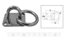 Stainless Steel 304 Square Pad Eye Plate W Ring 5/16" Welded Formed Marine Boat Rigging