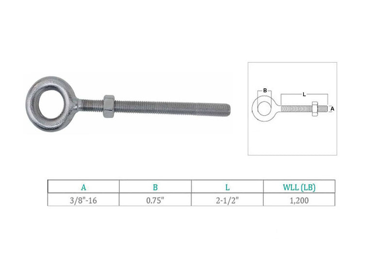 Marine Stainless Steel T316 Drop Forged Plain Eye Bolt