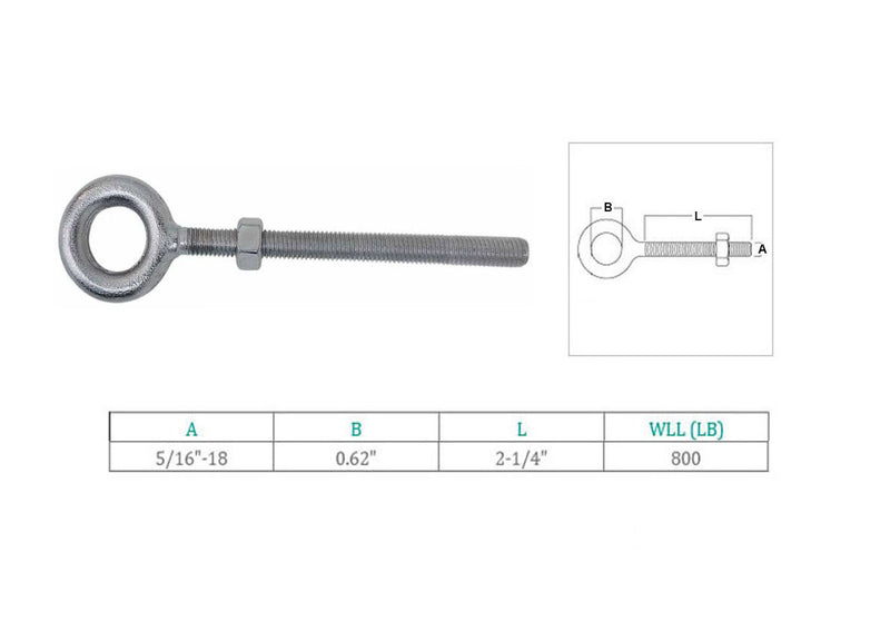 Marine Stainless Steel T316 Drop Forged Plain Eye Bolt