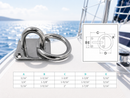 T304 Stainless Steel Square Pad Eye Plate with Ring, Welded Formed Marine Boat Rigging Hardware for Deck, Dock, Rope, Cable, and Chain