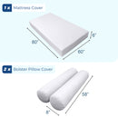 STYLE 5 - Mattress & Pillow Bolster for Outdoor Indoor Daybed Porch Swing Bed Piped Trim Queen Size AD109 | COVERS ONLY |