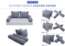 STYLE 1 Pillow & Bolster Cushion for Outdoor Indoor Daybed Porch Swing Bed Queen Size | COVERS ONLY |