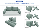 STYLE 1 Pillow & Bolster Cushion for Outdoor Indoor Daybed Porch Swing Bed Queen Size | COVERS ONLY |