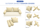 STYLE 1 Pillow & Bolster Cushion for Outdoor Indoor Daybed Porch Swing Bed Queen Size | COVERS ONLY |
