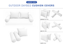 STYLE 1 Pillow & Bolster Cushion for Outdoor Indoor Daybed Porch Swing Bed Queen Size | COVERS ONLY |
