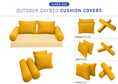 STYLE 1 Pillow & Bolster Cushion for Outdoor Indoor Daybed Porch Swing Bed Queen Size | COVERS ONLY |