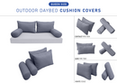 STYLE 2 Pillow & Bolster Cushion for Outdoor Indoor Daybed Porch Swing Bed Queen Size | COVERS ONLY |