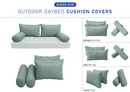 STYLE 2 Pillow & Bolster Cushion for Outdoor Indoor Daybed Porch Swing Bed Queen Size | COVERS ONLY |