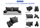 STYLE 2 Pillow & Bolster Cushion for Outdoor Indoor Daybed Porch Swing Bed Queen Size | COVERS ONLY |