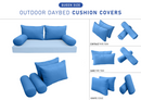 STYLE 2 Pillow & Bolster Cushion for Outdoor Indoor Daybed Porch Swing Bed Queen Size | COVERS ONLY |
