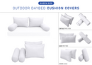 STYLE 2 Pillow & Bolster Cushion for Outdoor Indoor Daybed Porch Swing Bed Queen Size | COVERS ONLY |