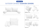 STYLE 2 Pillow & Bolster Cushion for Outdoor Indoor Daybed Porch Swing Bed Queen Size | COVERS ONLY |