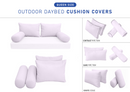 STYLE 2 Pillow & Bolster Cushion for Outdoor Indoor Daybed Porch Swing Bed Queen Size | COVERS ONLY |