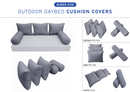 STYLE 3 Pillow & Bolster Cushion for Outdoor Indoor Daybed Porch Swing Bed Queen Size | COVERS ONLY |