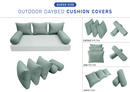 STYLE 3 Pillow & Bolster Cushion for Outdoor Indoor Daybed Porch Swing Bed Queen Size | COVERS ONLY |