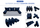 STYLE 3 Pillow & Bolster Cushion for Outdoor Indoor Daybed Porch Swing Bed Queen Size | COVERS ONLY |