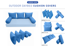 STYLE 3 Pillow & Bolster Cushion for Outdoor Indoor Daybed Porch Swing Bed Queen Size | COVERS ONLY |