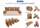 STYLE 3 Pillow & Bolster Cushion for Outdoor Indoor Daybed Porch Swing Bed Queen Size | COVERS ONLY |