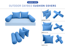 STYLE 4 Pillow & Bolster Cushion for Outdoor Indoor Daybed Porch Swing Bed Queen Size | COVERS ONLY |