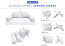 STYLE 4 Pillow & Bolster Cushion for Outdoor Indoor Daybed Porch Swing Bed Queen Size | COVERS ONLY |