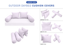 STYLE 4 Pillow & Bolster Cushion for Outdoor Indoor Daybed Porch Swing Bed Queen Size | COVERS ONLY |