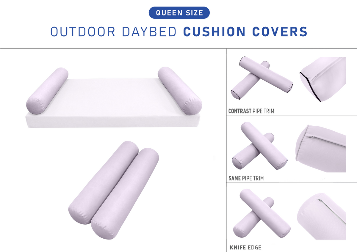 STYLE 5 Bolster Pillow for Outdoor Indoor Daybed Porch Swing Bed Queen Size | COVERS ONLY |