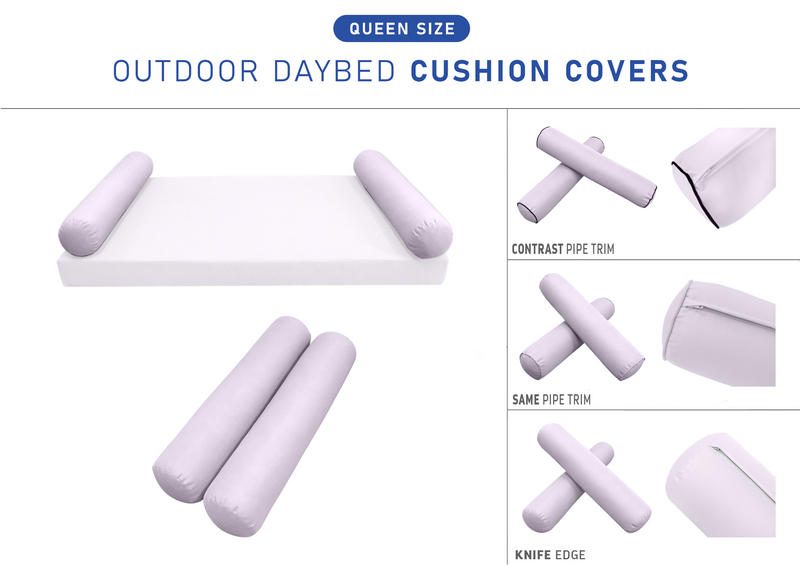 STYLE 5 Bolster Pillow for Outdoor Indoor Daybed Porch Swing Bed Queen Size | COVERS ONLY |