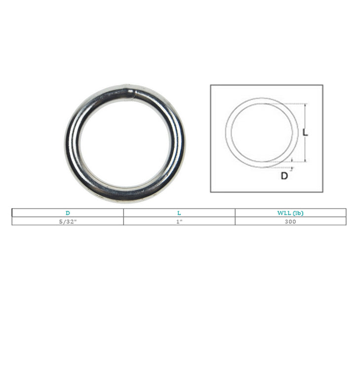 Marine Boat Stainless Steel Round Ring Link Connect Yacht