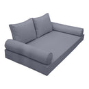 Style1 Complete Set Twin Size Wood Patio Sofa Daybed + Cushion Inserts + Covers