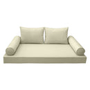 Style1 Complete Set Twin Size Wood Patio Sofa Daybed + Cushion Inserts + Covers