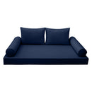 Style 1 Complete Set Twin Size Wood Patio Sofa Daybed + Cushion Inserts + Covers